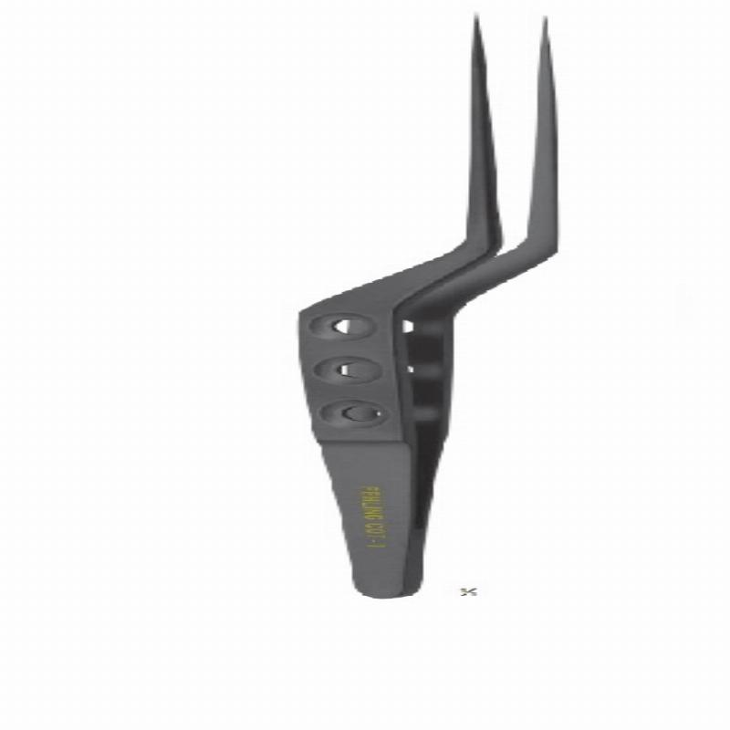 Пінцети мікро Ceramo", "Plano-S", бфйонетно вигнуті, зубчаста щелепа, зубці 1х2, ширина щелепм 1 мм, довжина 240 мм. FEHLING INSTRUMENTS GmbH & Co. KG